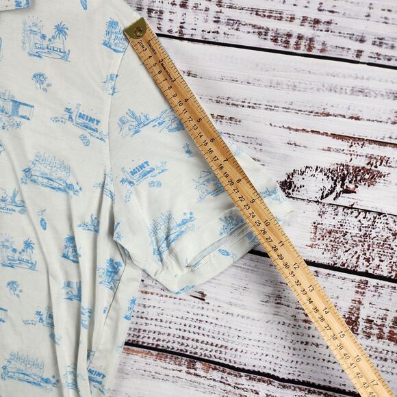 Johnnie-O Top Shelf Beginner's Luck Polo XL White Casino Palm Tree Golf Shirt - Picture 10 of 10